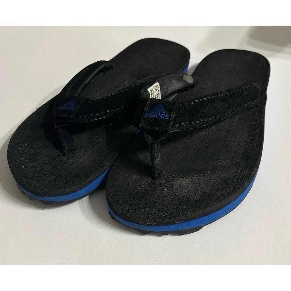 Adidas Men's Adi Rio flip-flops (sz. 8 men's) Black & Blue Flip Flops